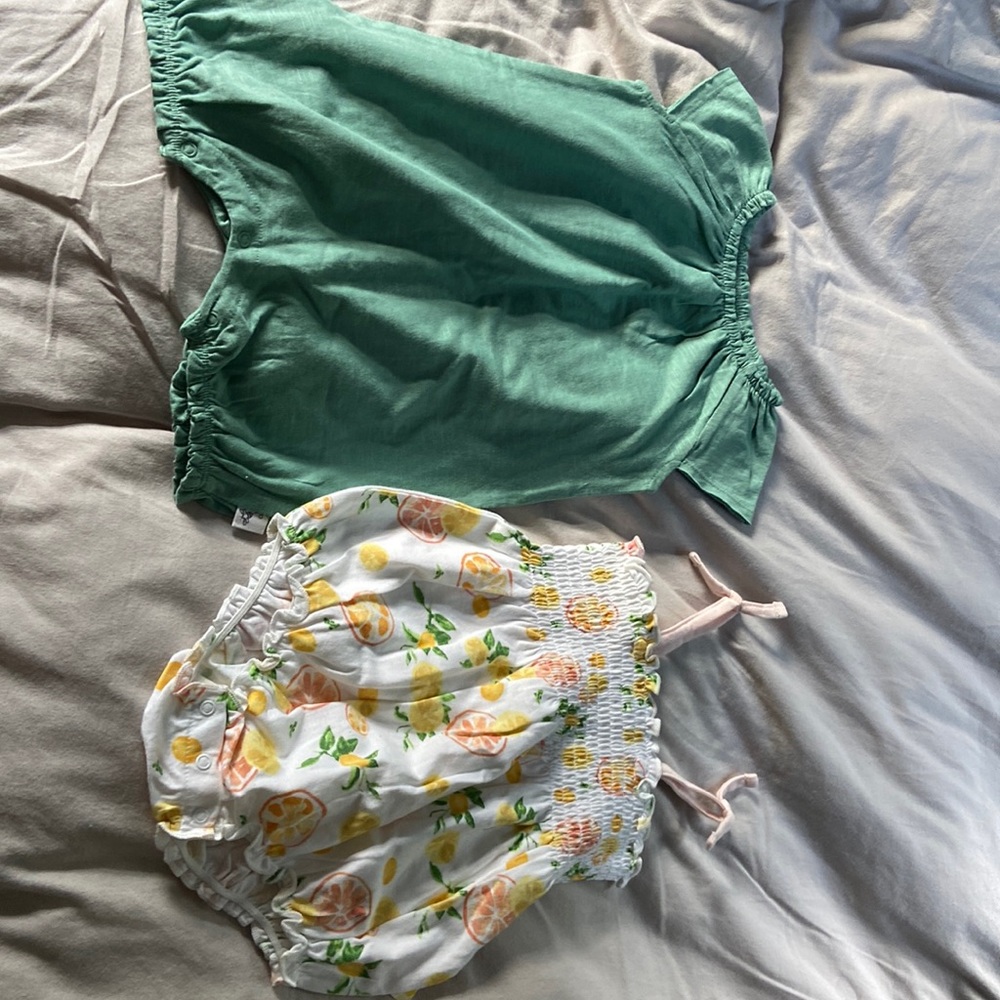 Burts bees baby 2 piece romper set